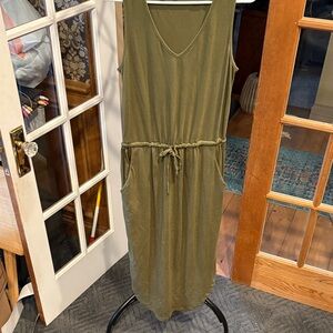 Olive Green Sleeveless Dress